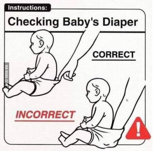 Checking diaper